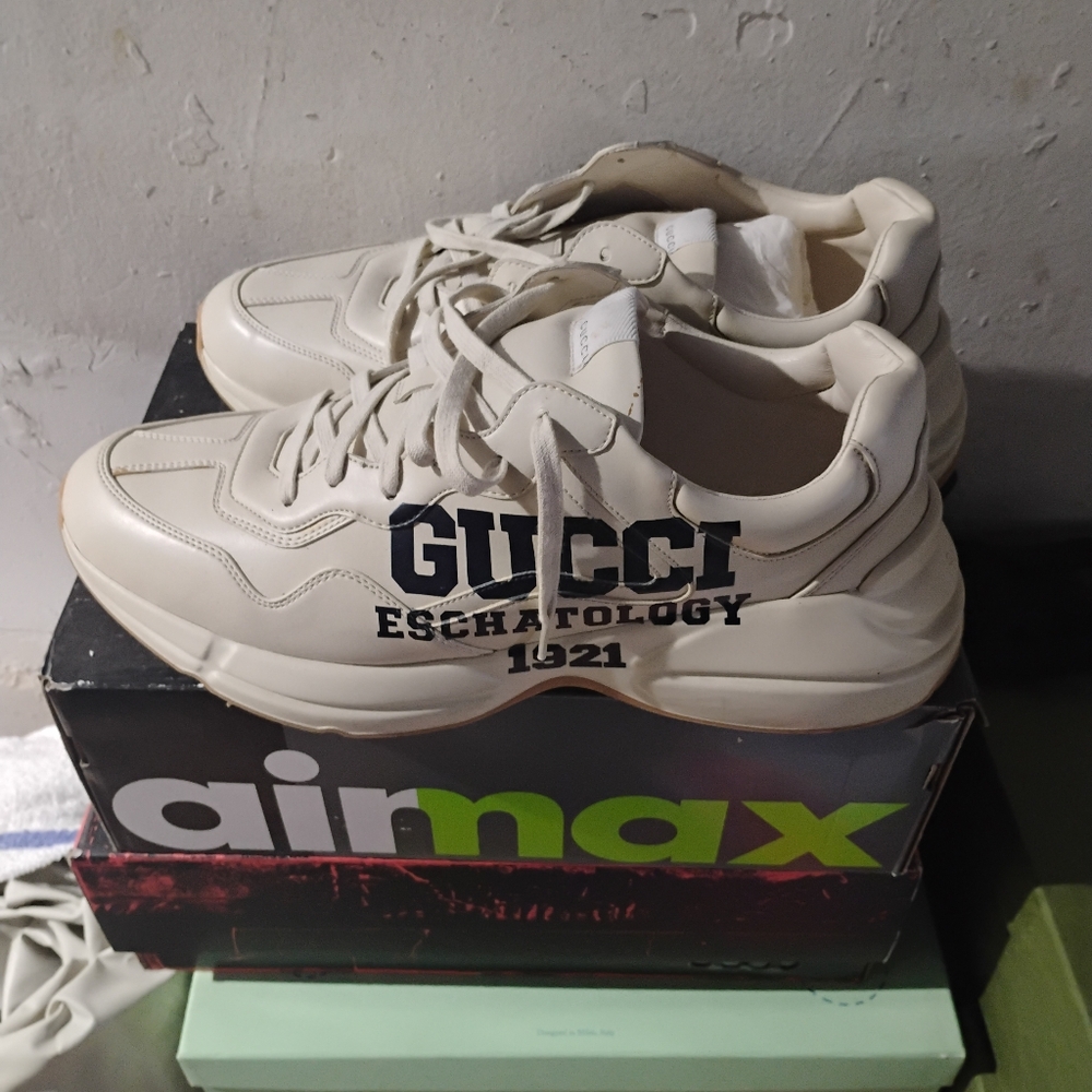 Gucci sneakers, cream and blue size 13